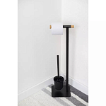 Держатель для туалетной бумаги с подвесным ершиком Black Bathroom Accessory варинант исполнения - 5 | Loft Concept в Волгограде