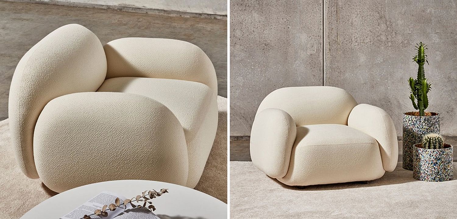 Мягкое кресло для гостиной La Lume Boucle Armchair Мягкое кресло для гостиной La Lume Boucle Armchair - Loft-Concept в Волгограде