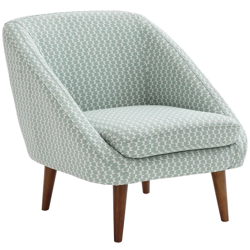 Кресло светло-бирюзовое с принтом Pauley Light Turquoise Armchair Светло-голубой Коричневый Кресло светло-бирюзовое с принтом Pauley Light Turquoise Armchair Светло-голубой Коричневый в Волгограде | Loft Concept