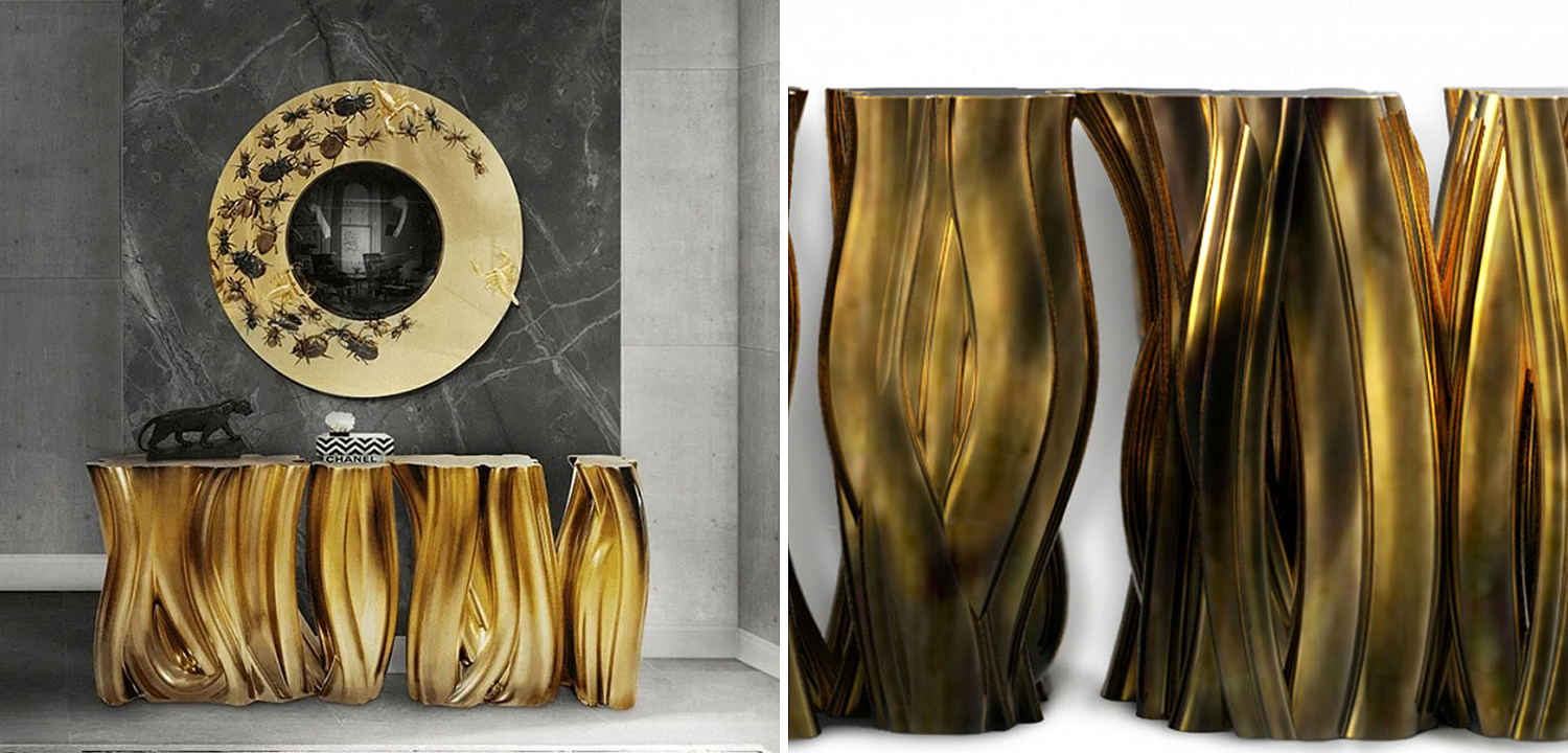 Консоль Модульная Monochrome Console Gold in Molded Fiberglass Консоль Модульная Monochrome Console Gold in Molded Fiberglass - Loft-Concept в Волгограде