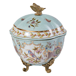 Шкатулка голубого цвета с цветочными орнаментами Blue Garden варинант исполнения - 1 | Loft Concept в Волгограде