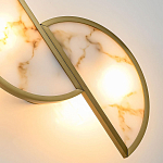 Бра с двумя полукруглыми плафонами из искусственного алебастра в бронзовой оправе Marbella варинант исполнения - 4 | Loft Concept в Волгограде