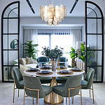 Люстра с многослойным эффектом из овальных элементов из непрозрачного стекла Conformation варинант исполнения - 3 | Loft Concept в Волгограде