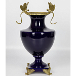 Ваза темно-синего цвета из фарфора с бронзовыми стрекозами Eden Garden porcelain and bronze варинант исполнения - 2 | Loft Concept в Волгограде