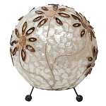 Настольная лампа из перламутра на металлическом каркасе Indonesian Ball варинант исполнения - 3 | Loft Concept в Волгограде