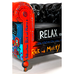 Кресло "Умный Умник" Rick and Morty graffiti chair натуральная кожа  варинант исполнения - 9 | Loft Concept в Волгограде