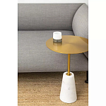 Кофейный столик с круглой столешницей на белом мраморном основании Original Foundation варинант исполнения - 1 | Loft Concept в Волгограде