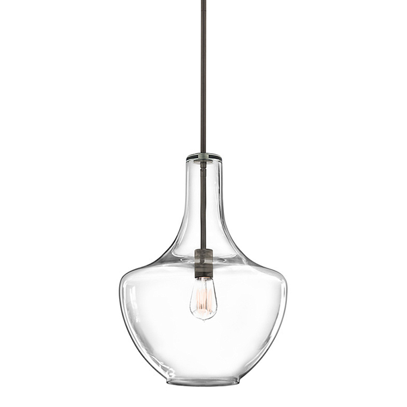 Подвесной светильник прозрачный стеклянный органической формы Kichler Бронза Прозрачное Стекло в Волгограде | Loft Concept 