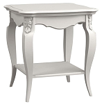 Стол журнальный белый из массива бука с полкой в стиле прованс White Provence варинант исполнения - 2 | Loft Concept в Волгограде