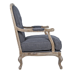 Кресло с пуфом с мягкой обивкой из льна Edward Armchair grey варинант исполнения - 2 | Loft Concept в Волгограде