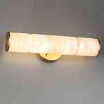 Бра с цилиндрическим плафоном из белого алебастра на круглом основании Латунь Cryptocrystalline Stone варинант исполнения - 2 | Loft Concept в Волгограде