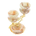 Подсвечник двухрожковый из натурального камня оникс Stone Candlestick варинант исполнения - 3 | Loft Concept в Волгограде