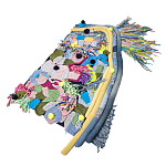 Ковер разноцветный из джинсовой одежды и армейских палаток Upcycling варинант исполнения - 1 | Loft Concept в Волгограде