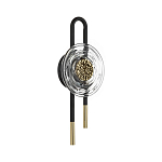 Бра черного цвета с круглым прозрачным стеклянным плафоном Virelia  варинант исполнения - 1 | Loft Concept в Волгограде