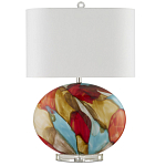 Настольная лампа разноцветная с овальным тканевым абажуром Abstraction варинант исполнения - 4 | Loft Concept в Волгограде