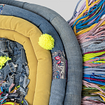 Ковер разноцветный из джинсовой одежды и армейских палаток Upcycling варинант исполнения - 4 | Loft Concept в Волгограде