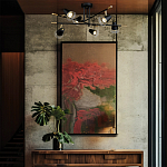 Потолочный светильник с конусообразными плафонами с контрастным сочетанием бронзы и глубоким черным цветом Aurika варинант исполнения - 4 | Loft Concept в Волгограде