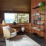 Металлический стеллаж с деревянными полками и ящиками Menzie Metal Wood Rack варинант исполнения - 5 | Loft Concept в Волгограде