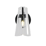 Бра конусообразной формы из прозрачного акрила и черной стали Glass Cylinder Black варинант исполнения - 2 | Loft Concept в Волгограде