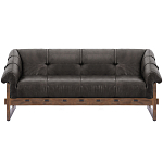 Трехместный диван Duncan винтажная черная кожа варинант исполнения - 1 | Loft Concept в Волгограде