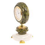 Часы настольные бронзовые из натуральных камней Мрамор и Змеевик Stone Clock варинант исполнения - 11 | Loft Concept в Волгограде