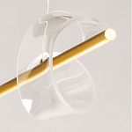 Люстра линейная золотистого цвета с двумя прозрачными волнистыми элементами Wave Line варинант исполнения - 11 | Loft Concept в Волгограде