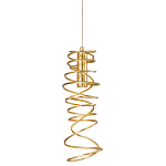Подвесной светильник светодиодный из металла со спиральным декоративным элементом золотой Metal Spiral варинант исполнения - 1 | Loft Concept в Волгограде