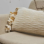 Чехол на подушку горчичного цвета с бахромой и объемным узором Ethnic mix варинант исполнения - 5 | Loft Concept в Волгограде