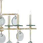 Люстра линейная с круглыми прозрачными подвесками  Horizontal Rectangular Chandelier варинант исполнения - 1 | Loft Concept в Волгограде