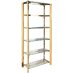 Стеллаж золото с прозрачными стеклянными полками Safekeeping варинант исполнения - 1 | Loft Concept в Волгограде