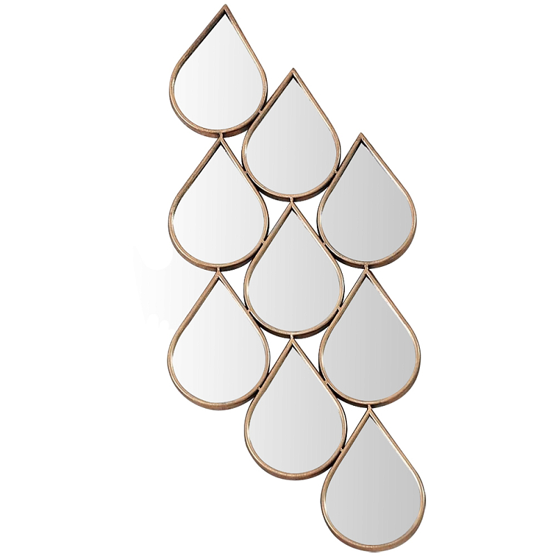 Настенное зеркало в виде капель Drops Mirror Латунь в Волгограде | Loft Concept 