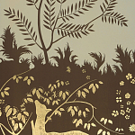 Обои ручная роспись в стиле Арт-деко Rateau Colourway SC-243 on Deep Rich Gold gilded paper варинант исполнения - 2 | Loft Concept в Волгограде