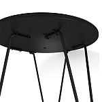 Стол журнальный c круглой столешницей из стекла серого цвета Gray and Gold Marble варинант исполнения - 5 | Loft Concept в Волгограде