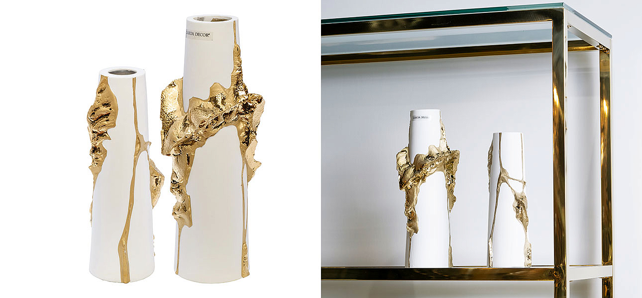Ваза Rhea white with gold 24 Ваза Rhea white with gold 24 - Loft-Concept в Волгограде