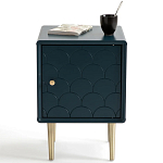 Тумба с одной дверцей Scale Ornament Blue Nightstand варинант исполнения - 2 | Loft Concept в Волгограде