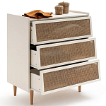 Комод с 3-мя ящиками из ротанга Blais Cream Wicker Furniture варинант исполнения - 4 | Loft Concept в Волгограде