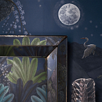 Обои ручная роспись Phuljhari Original colourway on Empire Blue dyed silk варинант исполнения - 2 | Loft Concept в Волгограде