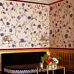 Обои с вышивкой ручной работы Flora Catherine colourway on Liso Pearl wool sateen варинант исполнения - 1 | Loft Concept в Волгограде