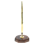 Ручка шариковая металлическая на восьмиугольной подставке из натурального камня Обсидиан Metal Stone Pens варинант исполнения - 1 | Loft Concept в Волгограде