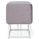 Пуф квадратный фиолетовый велюр на белом металлическом основании Celeste Purple варинант исполнения - 2 | Loft Concept в Волгограде