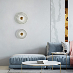 Бра в форме диска из натурального камня с декоративным центральным элеменом Cryptocrystalline Stone варинант исполнения - 1 | Loft Concept в Волгограде