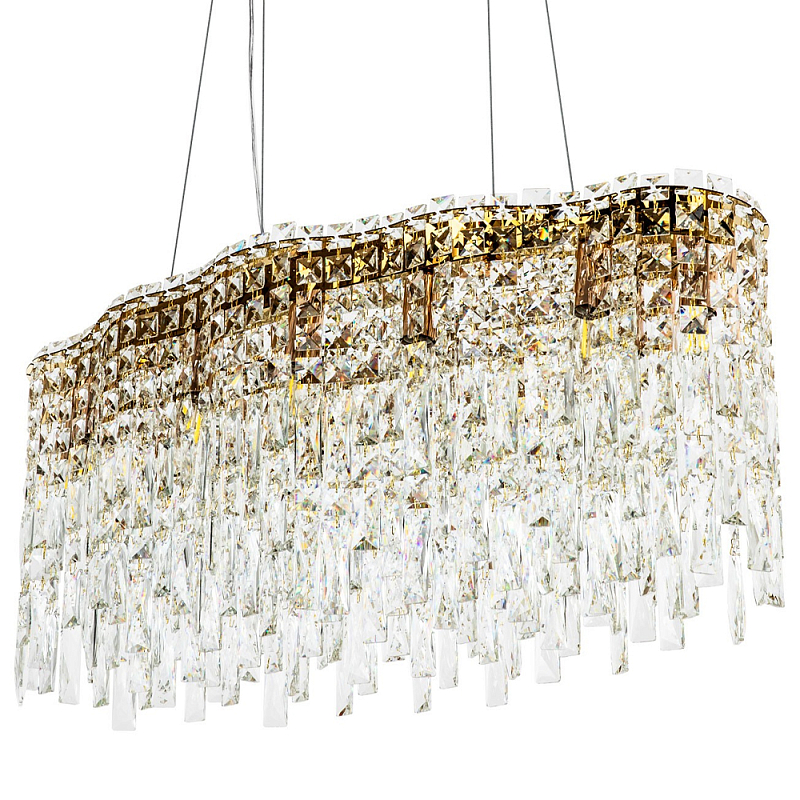Линейная люстра с хрустальным декором Linear Atwater Crystal Chandelier 12 Золотой Прозрачное Стекло Линейная люстра с хрустальным декором Linear Atwater Crystal Chandelier 12 Золотой Прозрачное Стекло в Волгограде | Loft Concept