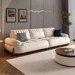 Диван кожаный с каркасом из массива дерева Furniture Medieval варинант исполнения - 2 | Loft Concept в Волгограде