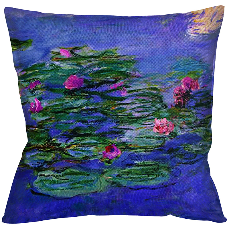 Подушка декоративная с цветочным принтом Impressionism in Art Мульти Бежевый Подушка декоративная с цветочным принтом Impressionism in Art Мульти Бежевый в Волгограде | Loft Concept
