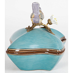 Фарфоровая шкатулка с птицей Eden Garden Blue варинант исполнения - 4 | Loft Concept в Волгограде