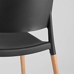 Пластиковый стул на ножках из массива бука Ferret Black 4 шт варинант исполнения - 6 | Loft Concept в Волгограде