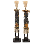 Комплект из 2-х статуэток из массива албезии Asmat Statuettes Albesia варинант исполнения - 1 | Loft Concept в Волгограде