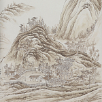 Обои ручная роспись A Thousand Li of Rivers and Mountains Special Colourway on Bleached White dyed silk 2 варинант исполнения - 2 | Loft Concept в Волгограде