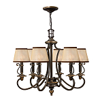 Люстра бронзового цвета с бежевыми абажурами из органзы в классическом стиле Hinkley варинант исполнения - 8 | Loft Concept в Волгограде