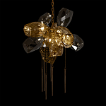 Люстра подвесная со стеклянными плафонами из дымчатого и золотистого с шестью вертикальными подвесками Gilded Mirage  варинант исполнения - 8 | Loft Concept в Волгограде